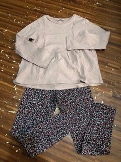 Mango Blouse and Leggings Set