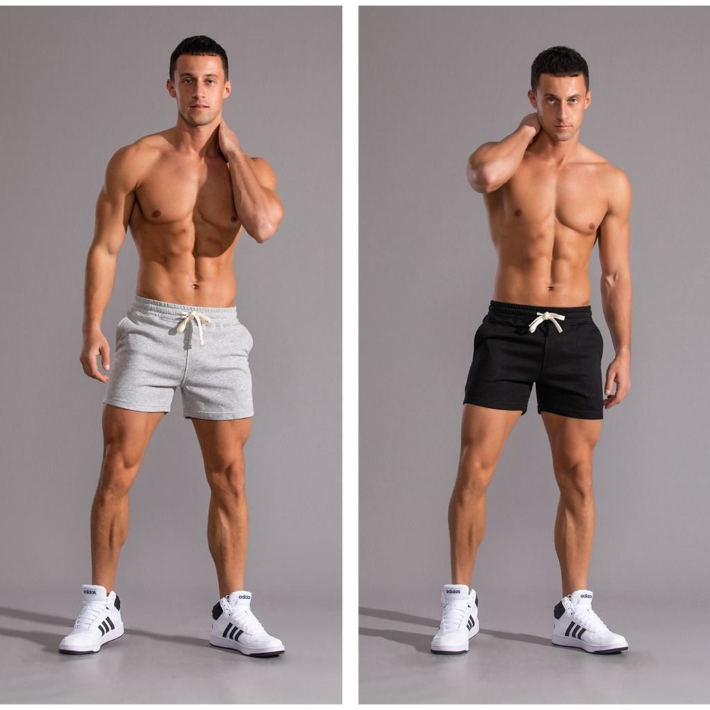 Men Cotton Shorts Loungewear for Gym Fitness