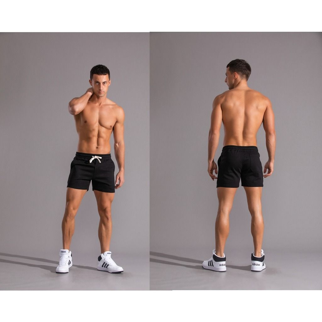 Mens cotton online workout shorts