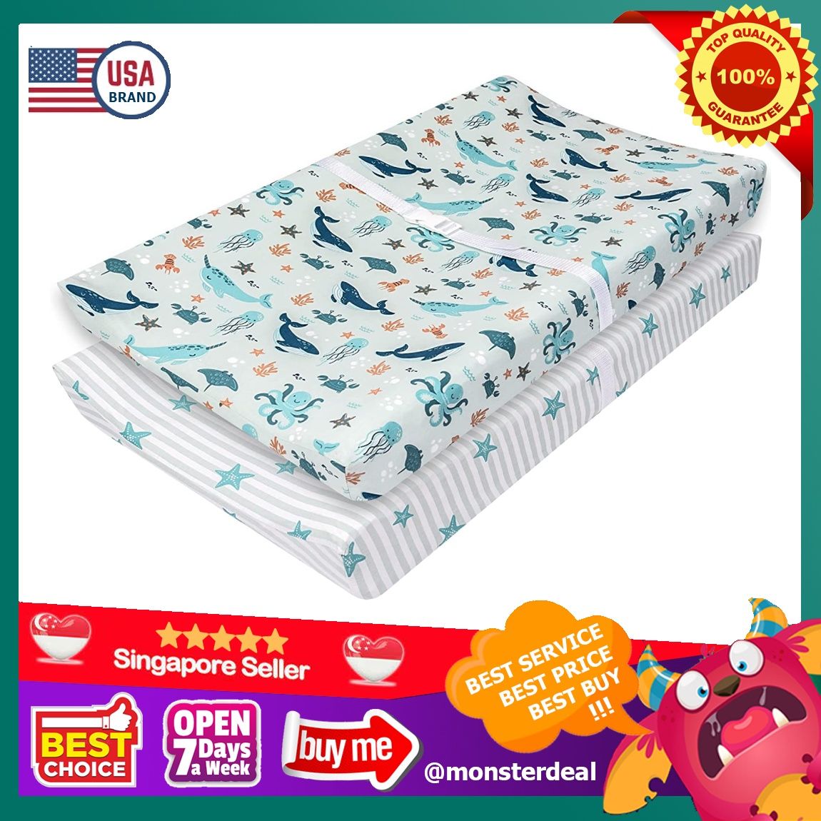 Nautical changing pad cover on sale