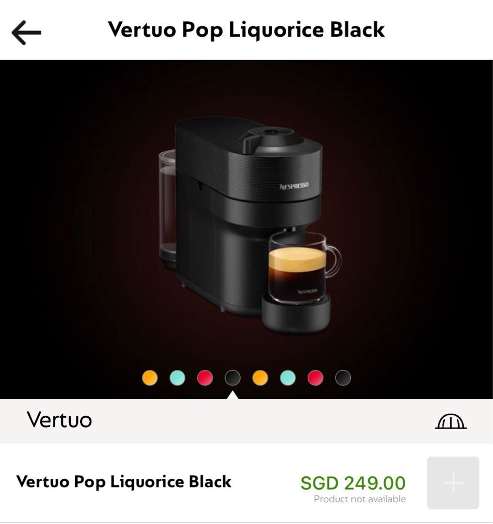 Nespresso Vertuo PopBlack, TV & Home Appliances, Kitchen Appliances