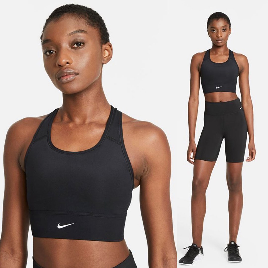 Nike Longline Swoosh Bra, Women's Fashion, Activewear on Carousell