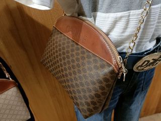 old celine vintage 棕色凱旋門半月包(改)斜背包