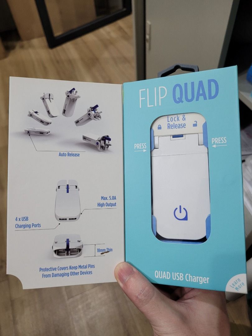 ONEADAPTR FLIP QUAD. QUAD USB CHARGER, Mobile Phones & Gadgets, Mobile
