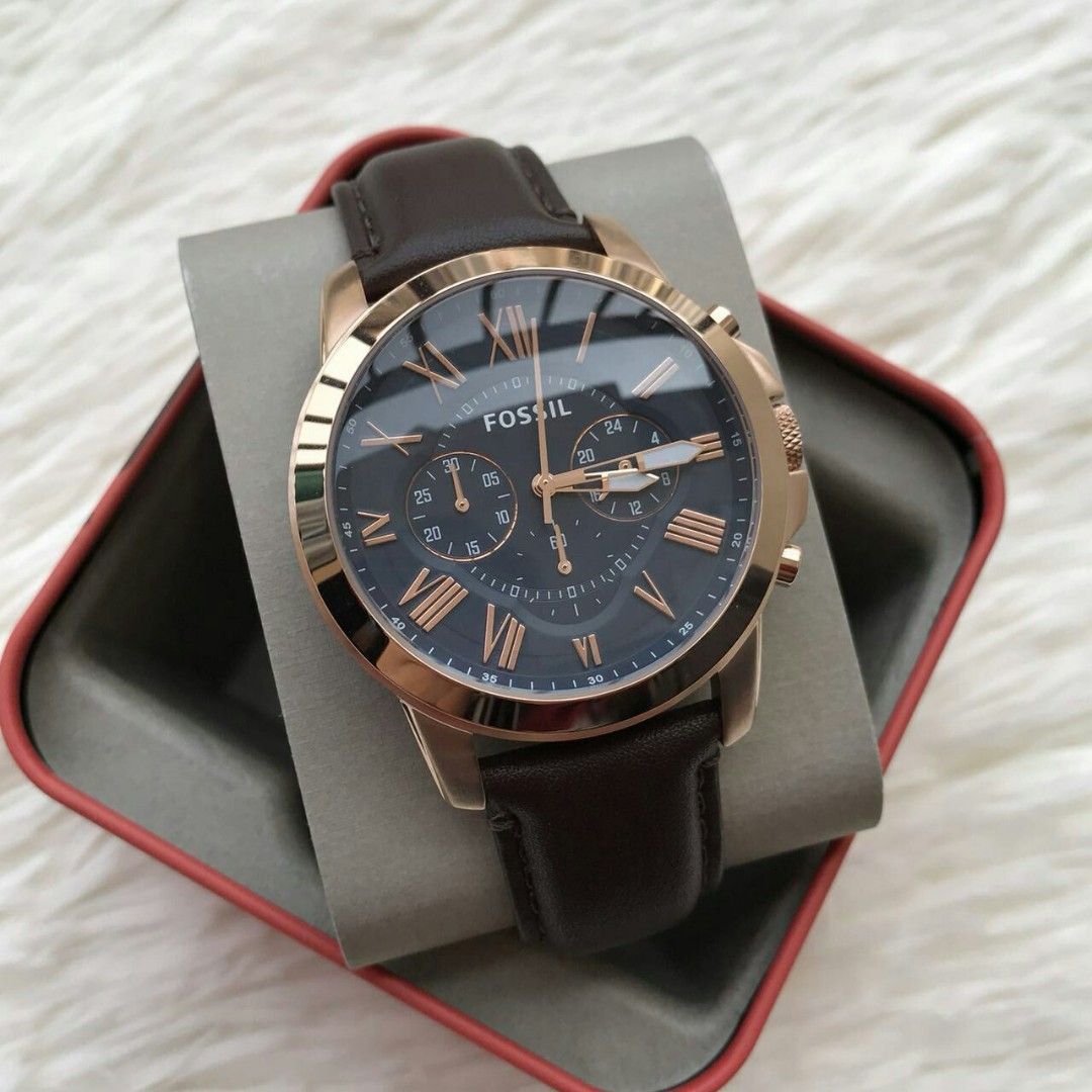 ORIGINAL FOSSIL FS5068 GRANT CHRONOGRAPH LEATHER WATCH Men s