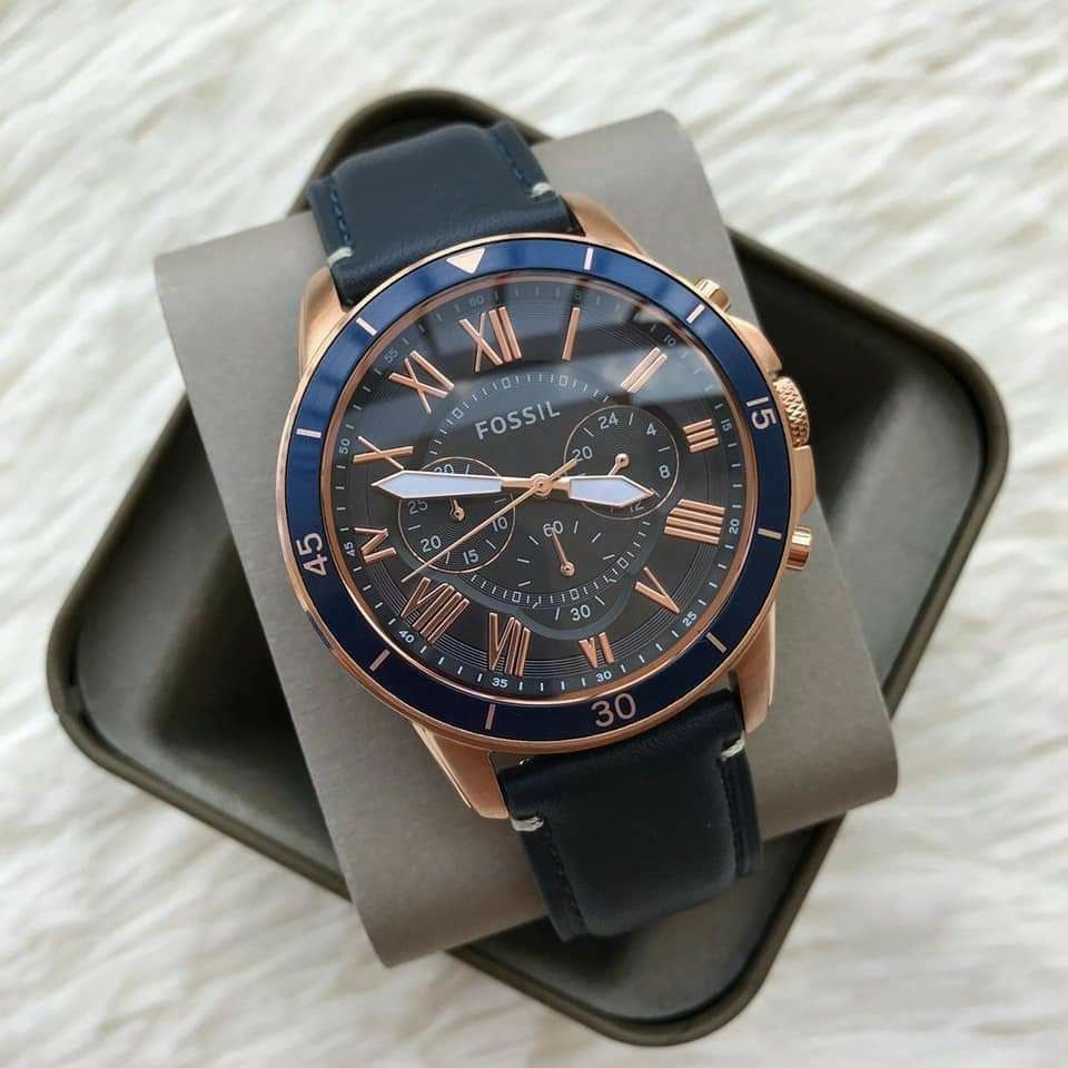 Original Fossil FS5237 GRANT SPORT CHRONOGRAPH BLUE LEATHER WATCH