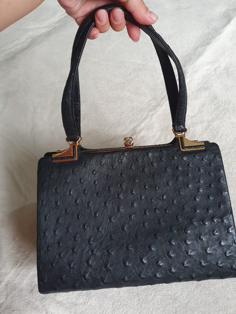 Pre-loved Japan Leather Ostrich Bag