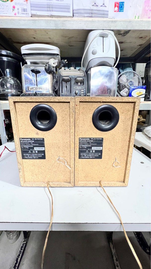 Panasonic speakers (Category: Soundbars, Speakers & Amplifiers) located in Quezon City. Submitted by anythingthriftyph (Listing ID 1233877484, Image 2). Description: Japan surplus Pm for inquiries .