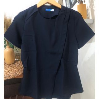Peplum Top navy wanita🥰