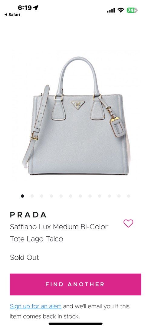 Prada Saffiano Lux Lago Two Way Bag Gold Hardware. White tag: 31