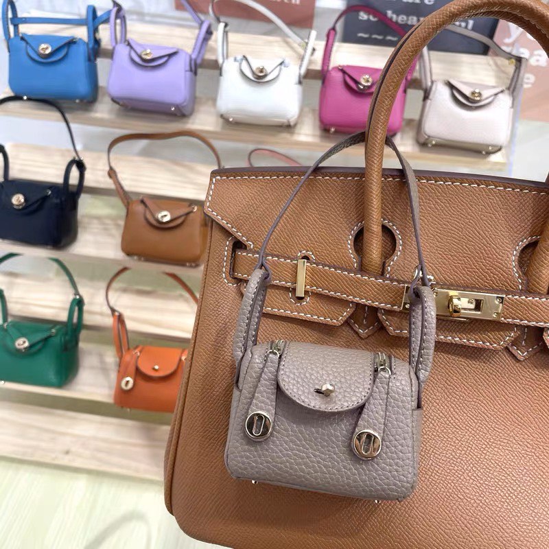 Pre order PU Mini Lindy Bag charm Pendant hermes. lindy Chain