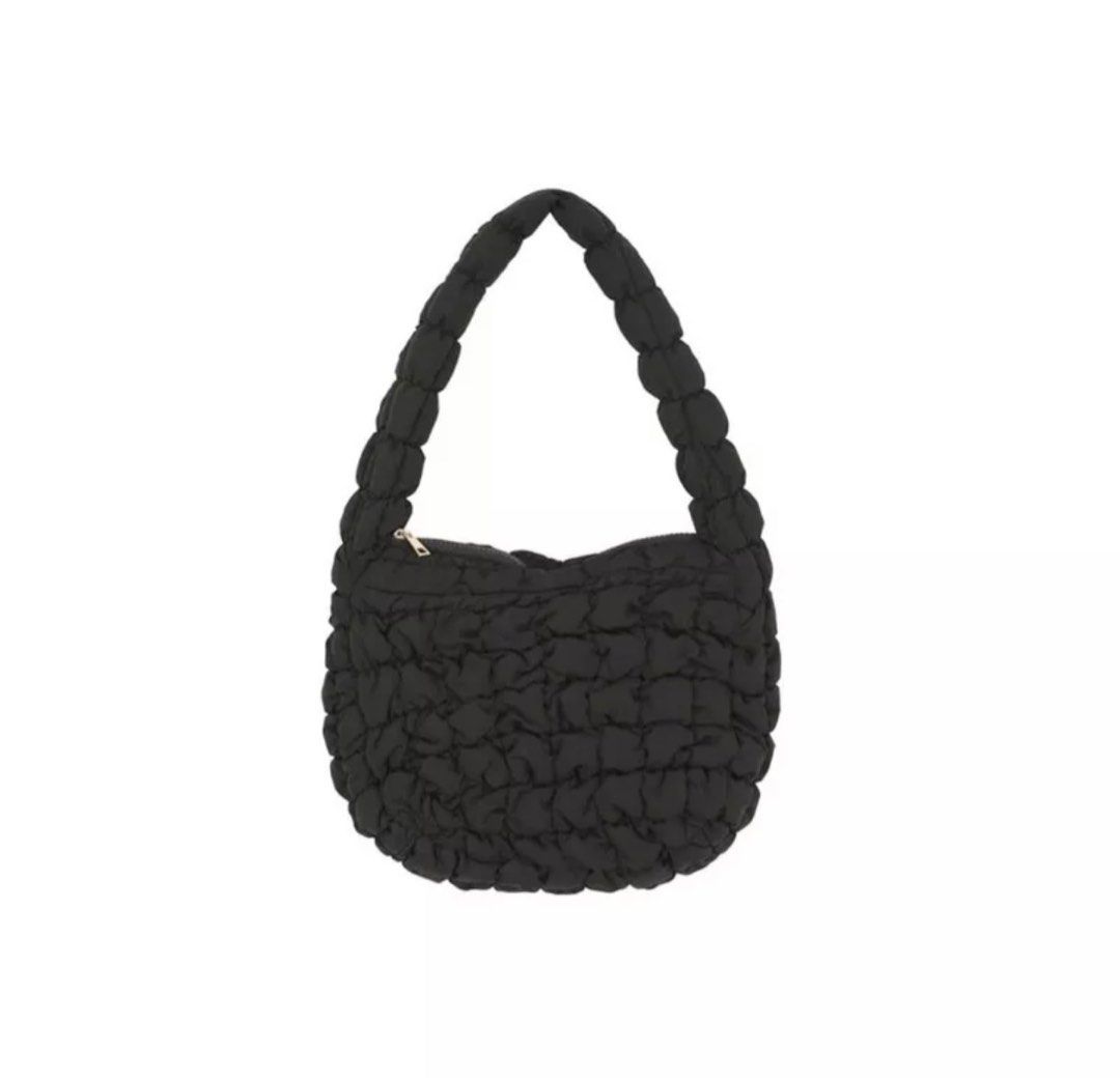 PREORDER Quilted puffy cloud black Korean shoulder bag handbag large capacity ladies y2k cute fashion trendy puffer sling tote