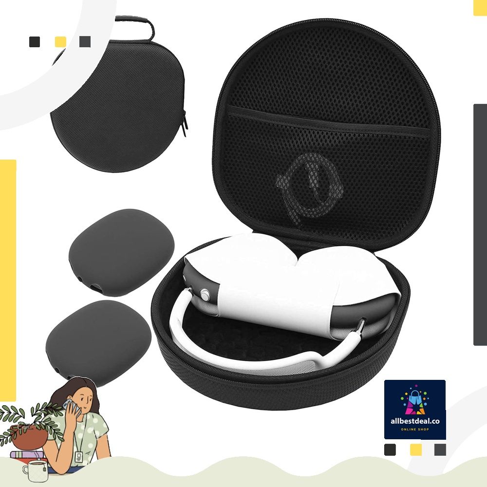 ProCase Travel Case for New AirPods Max Case Only Hardshell Headphone Case with Mesh Pocket Alternative Carrying Case for AirPods Max and Other