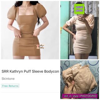 PUFF SLEEVE BODYCON DRESS