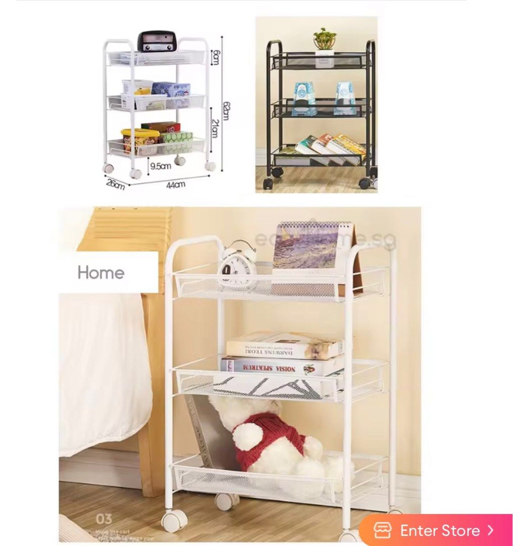 Rack shelf trolley, Furniture & Home Living, Furniture, Shelves