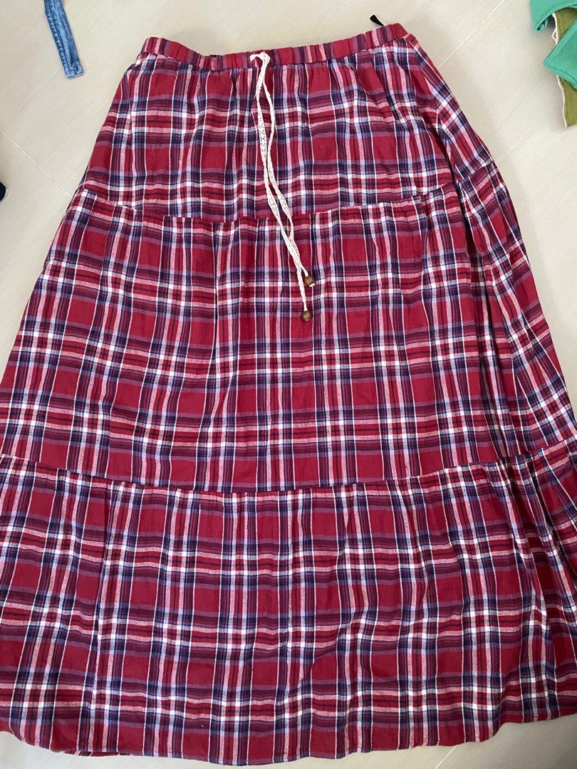 Plaid maxi skirt 5t clearance