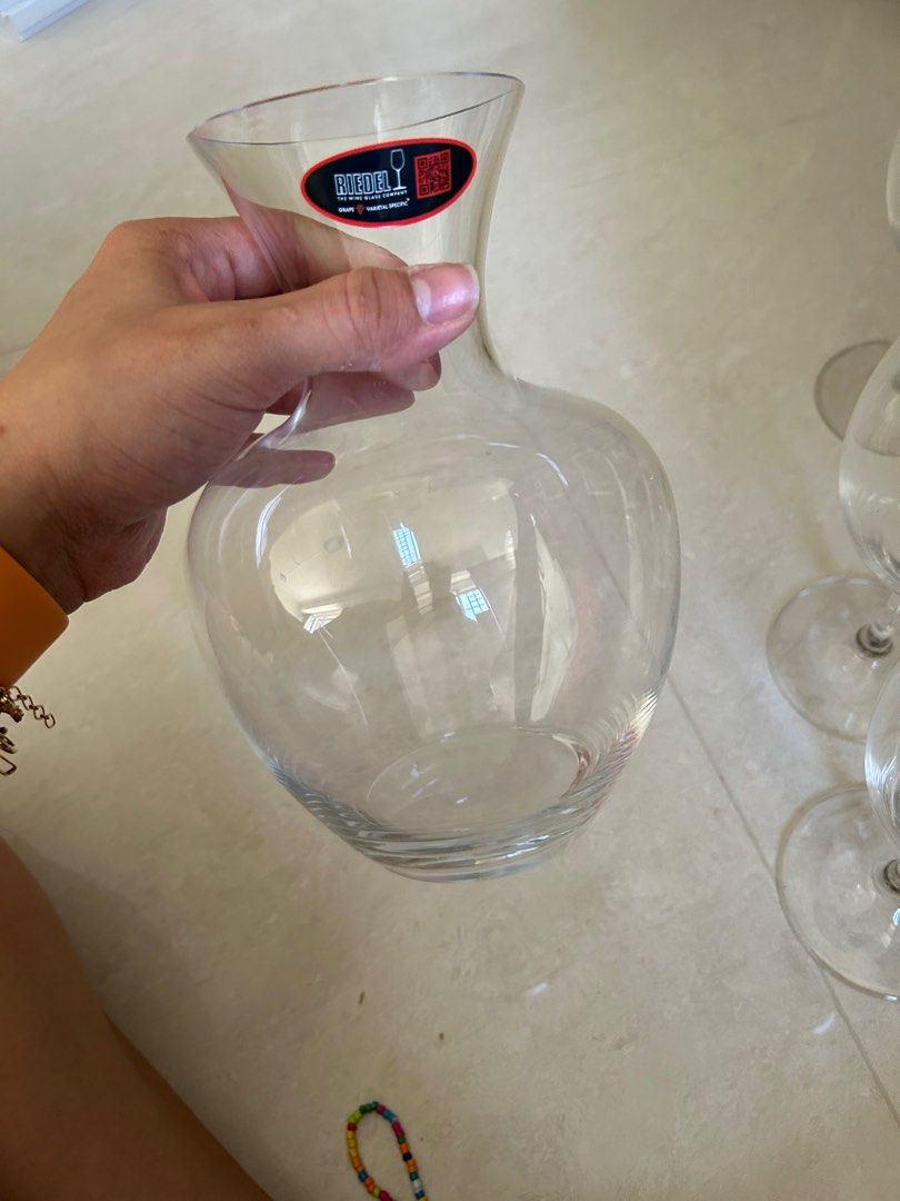 Riedel wine glass and decanter set, Furniture & Home Living