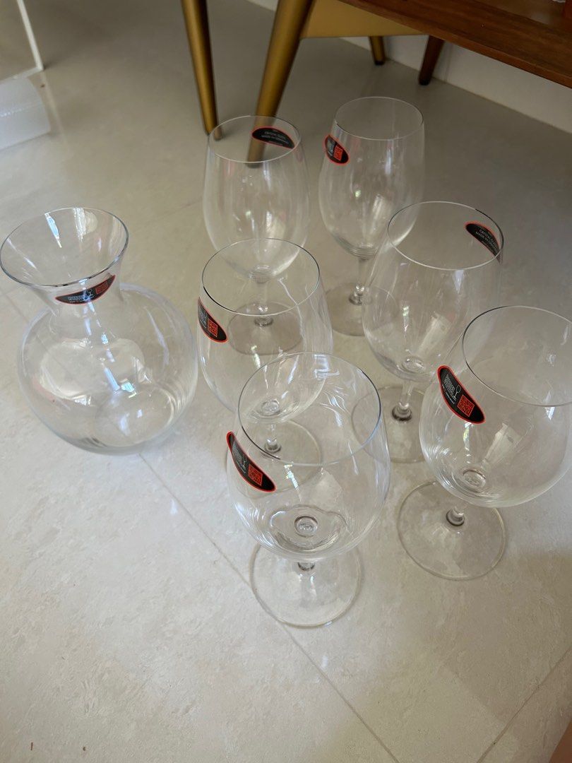 Riedel wine glass and decanter set, Furniture & Home Living