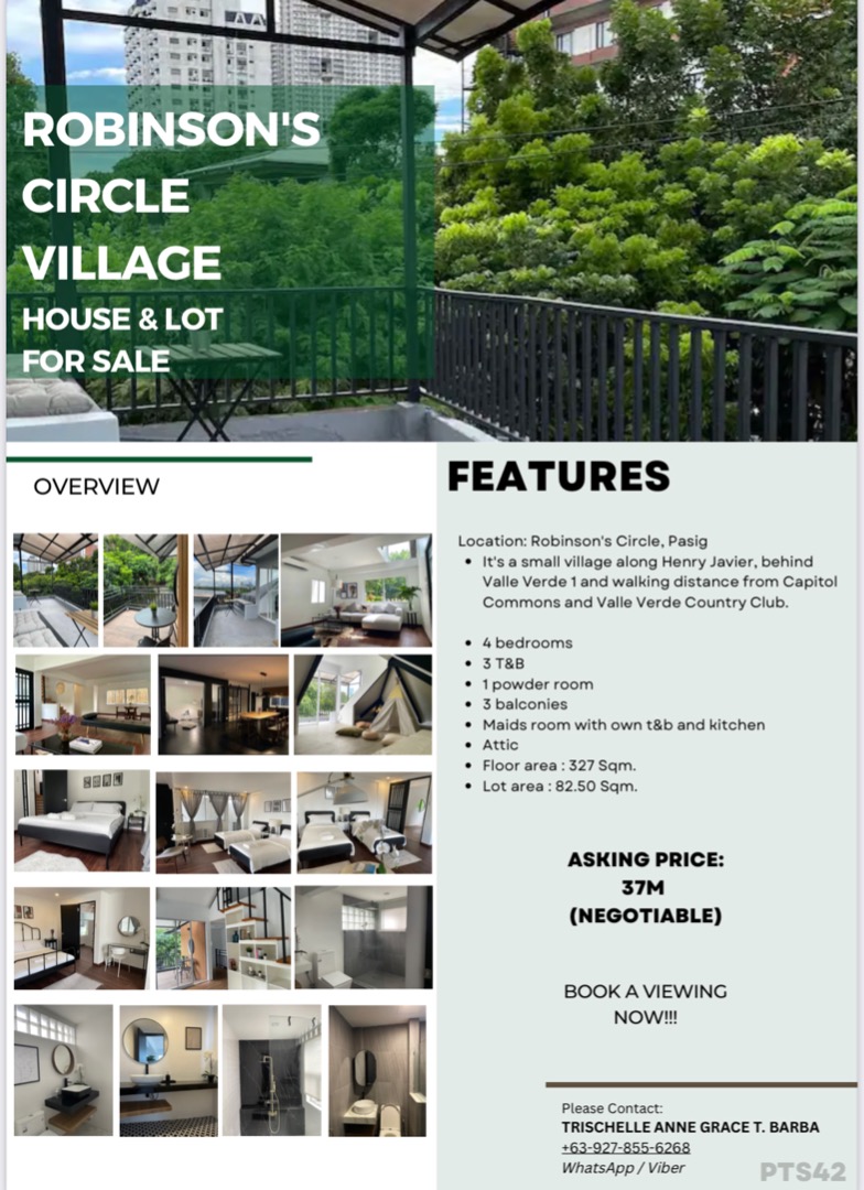 Robinsons Circle Village House and Lot For Sale near Valle Verde and