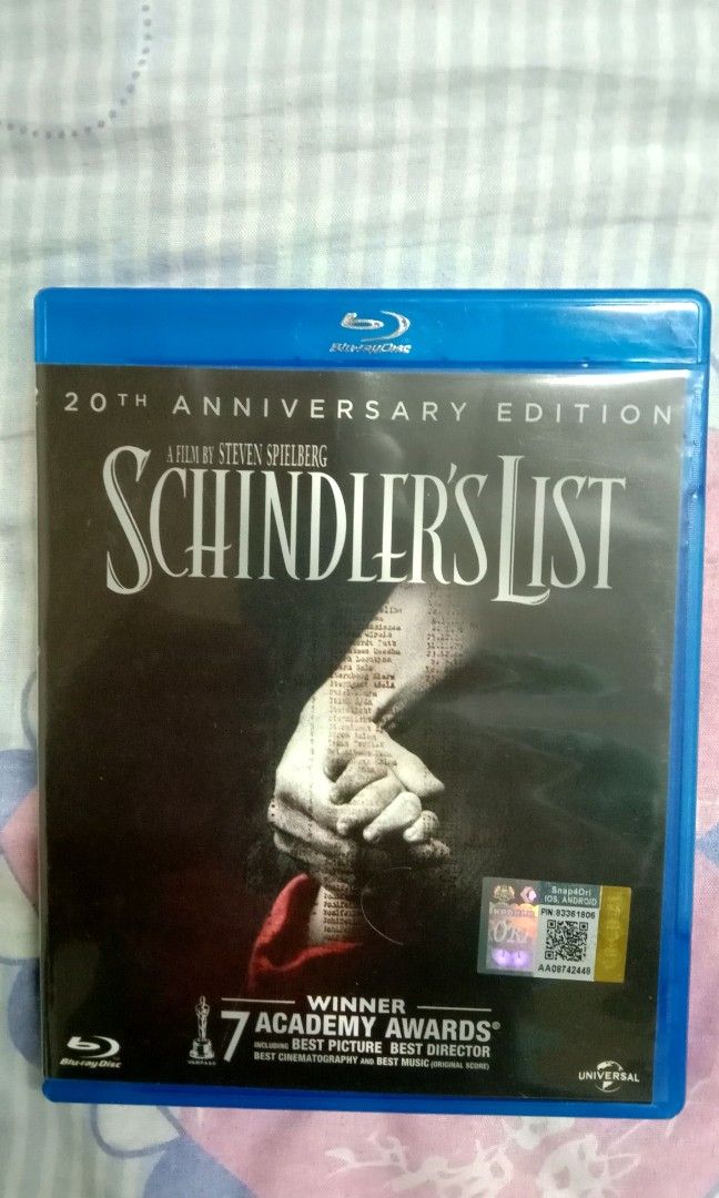 Schindler's List Blu Ray Original, Hobbies & Toys, Music & Media, CDs