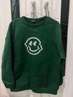 Shein Sweater Crewneck Hijau Smile