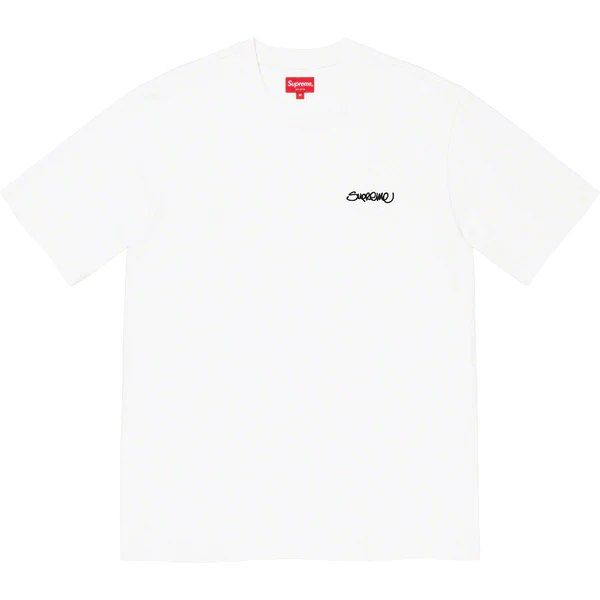 Size M L | Supreme Handstyle Emboidery Logo Tee White, Men's