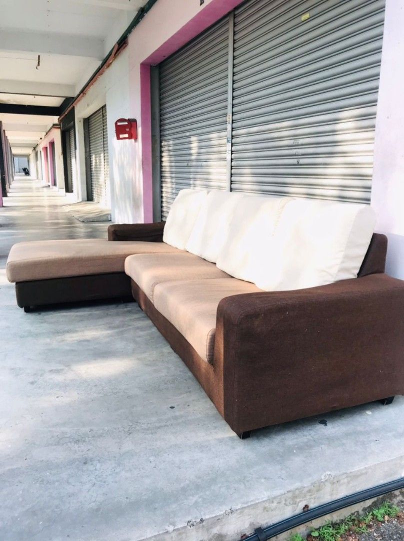 Sofa L shape Terpakai, Furniture & Home Living, Furniture, Sofas on