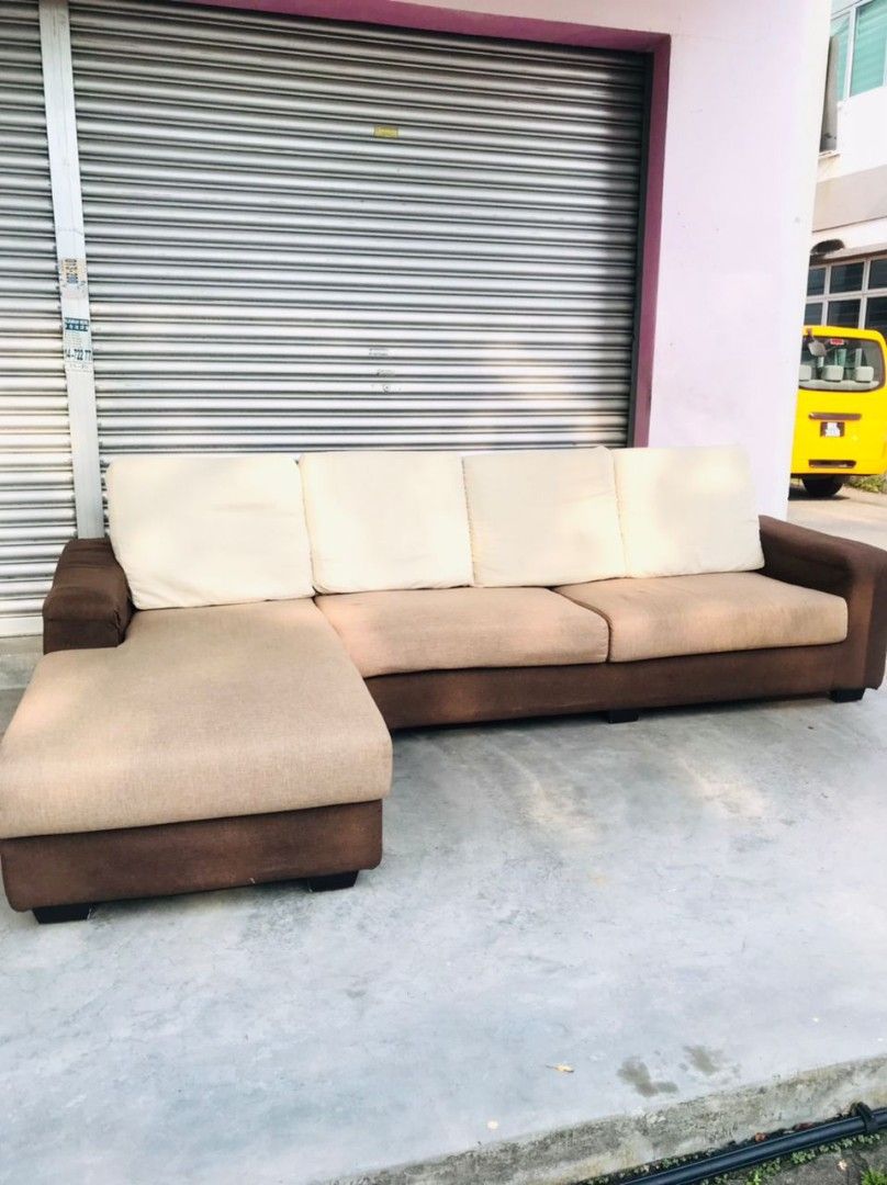 Sofa L shape Terpakai, Furniture & Home Living, Furniture, Sofas on