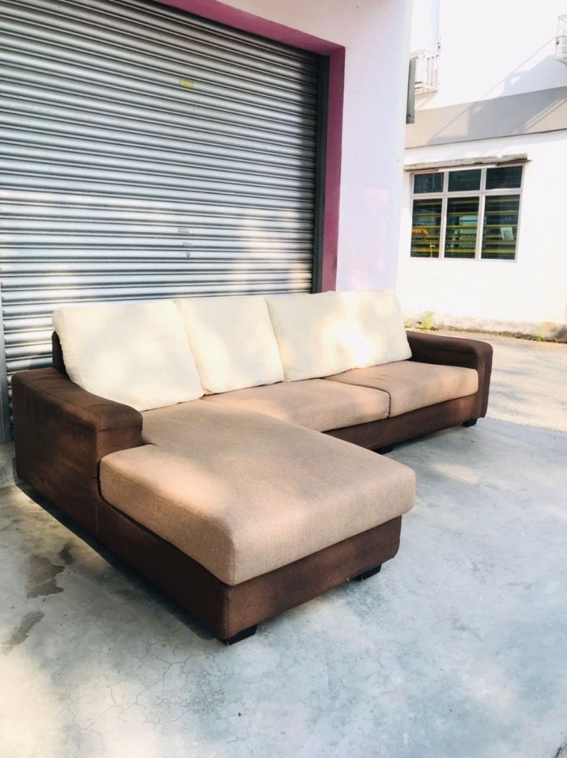 Sofa L shape Terpakai, Furniture & Home Living, Furniture, Sofas on