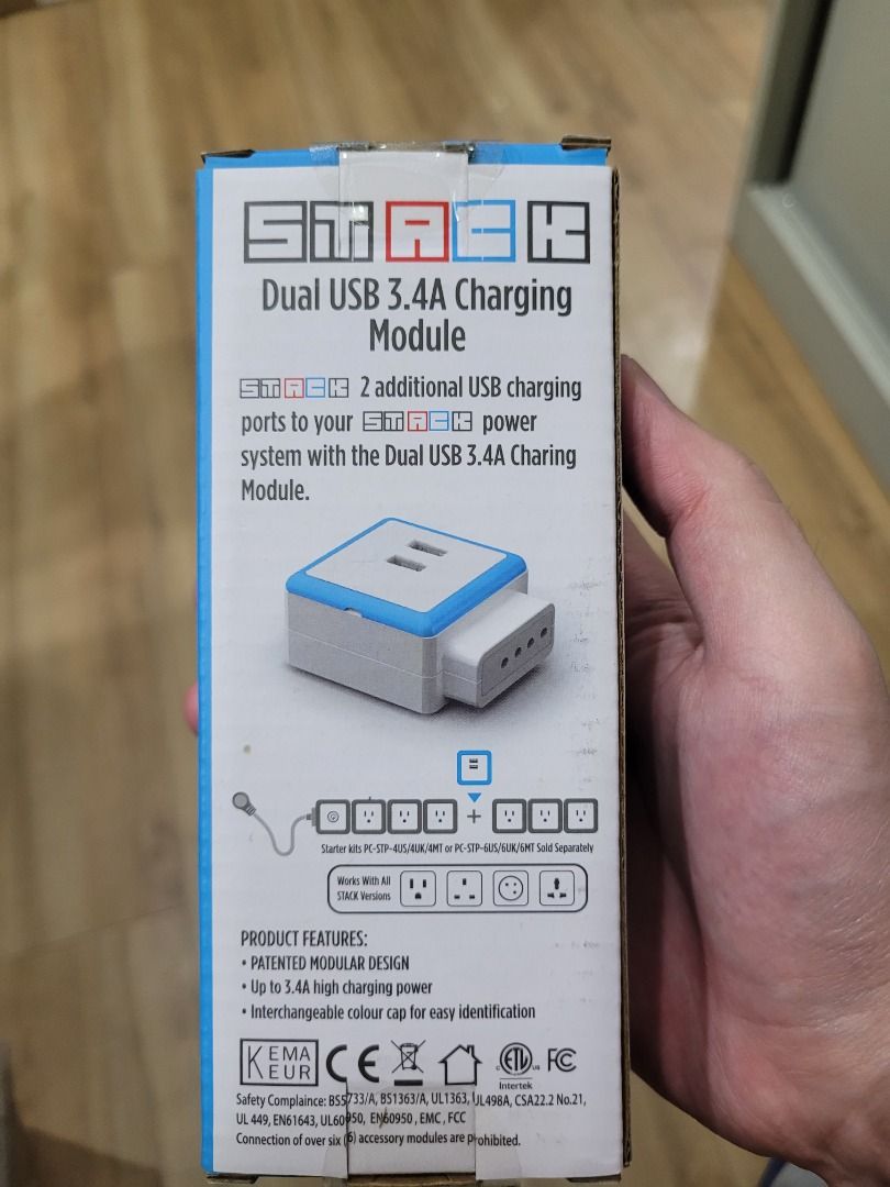 STACK USB CHARGING MODULE (Category: Electrical, Adaptors & Sockets) located in Singapore. Submitted by seller1two3 (Listing ID 1233743607, Image 2). Description: STACK USB Charging Module Product Feature - Patented Modular Design - Up to 3.4A High Charging Power - Interchangeable Colour Cap For Easy Identification - Compatible with STACK Modular Surge Protector STACK 2 additional USB charging ports to your STACK power system with the Dual USB 3.
