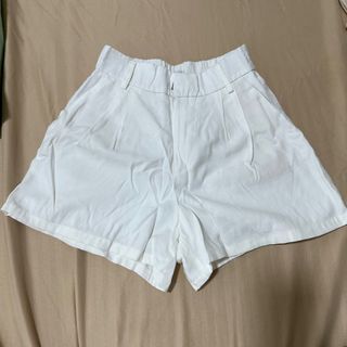Stradivarius White High Waist Shorts