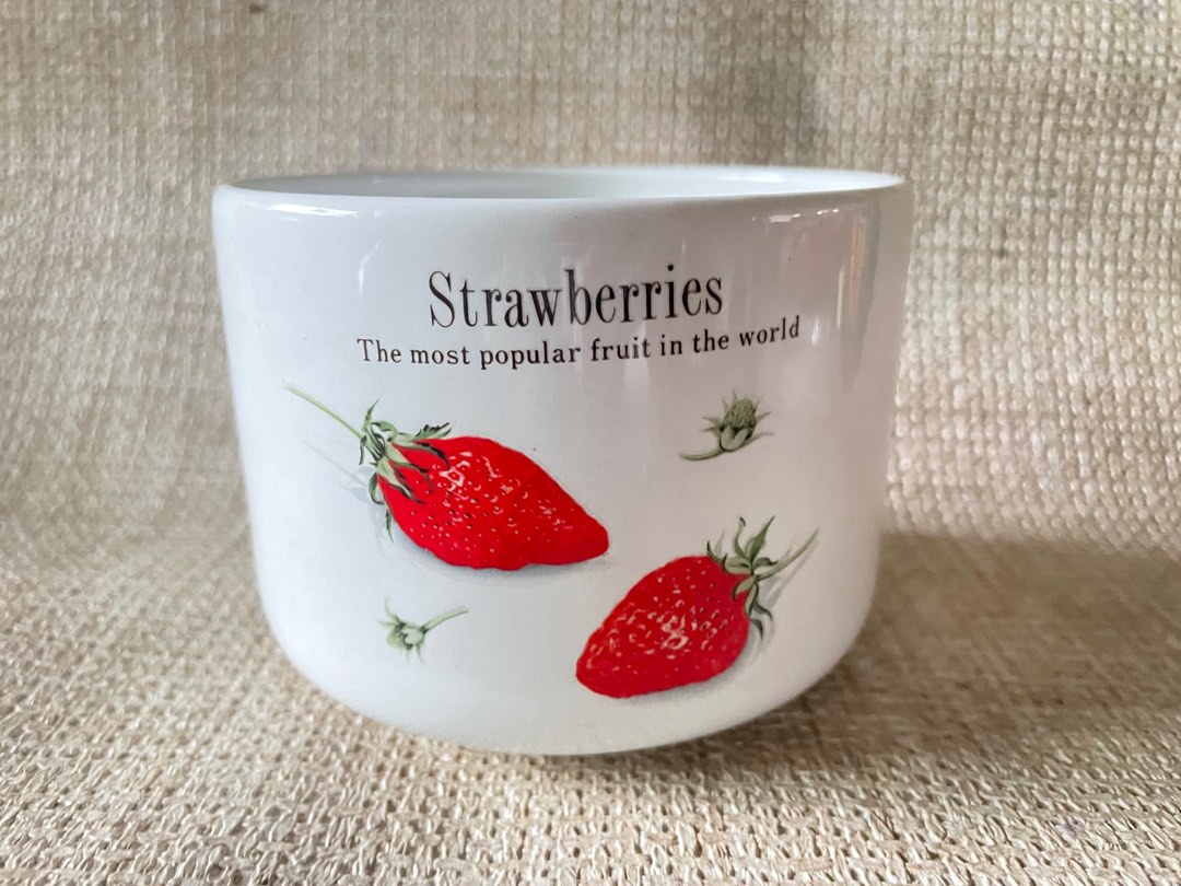 Strawberries Ceramic Yoghurt Cup on Carousell