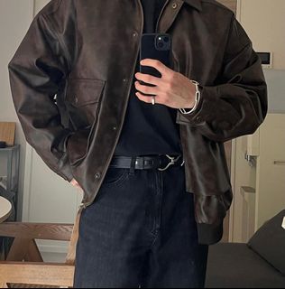 Tory Leather 'Hoof Pick Belt' 真皮皮帶, 男裝, 手錶及配件, 腰帶