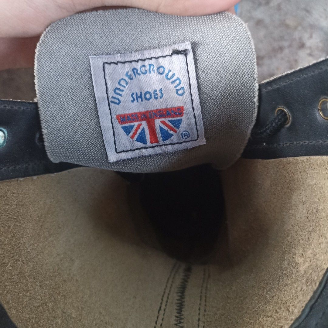 Underground boots uk england flag steel toe vintage made in england size 40 punk skinhead metal