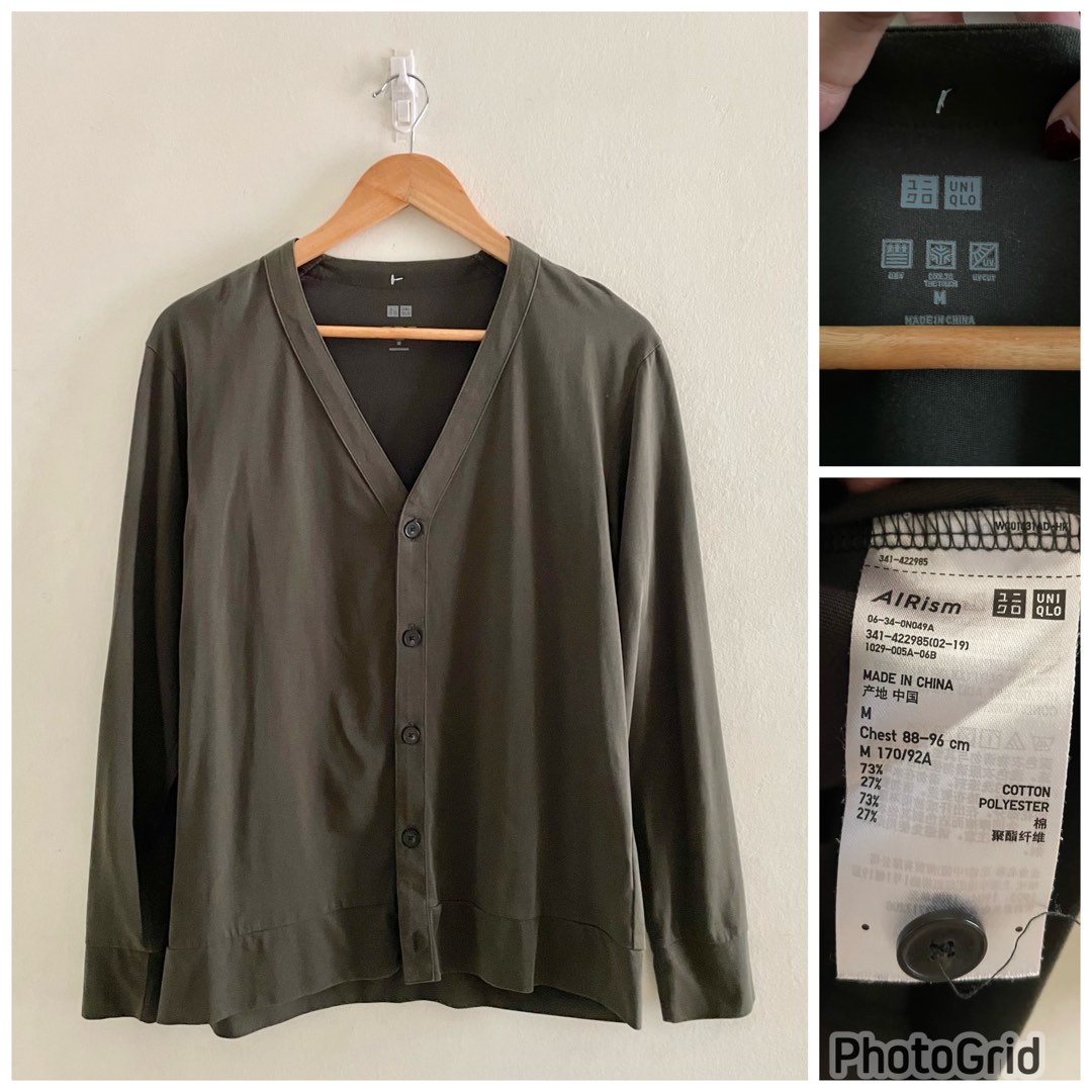 Uniqlo khaki green cardigan pullover, Women's Fashion, Tops, Others