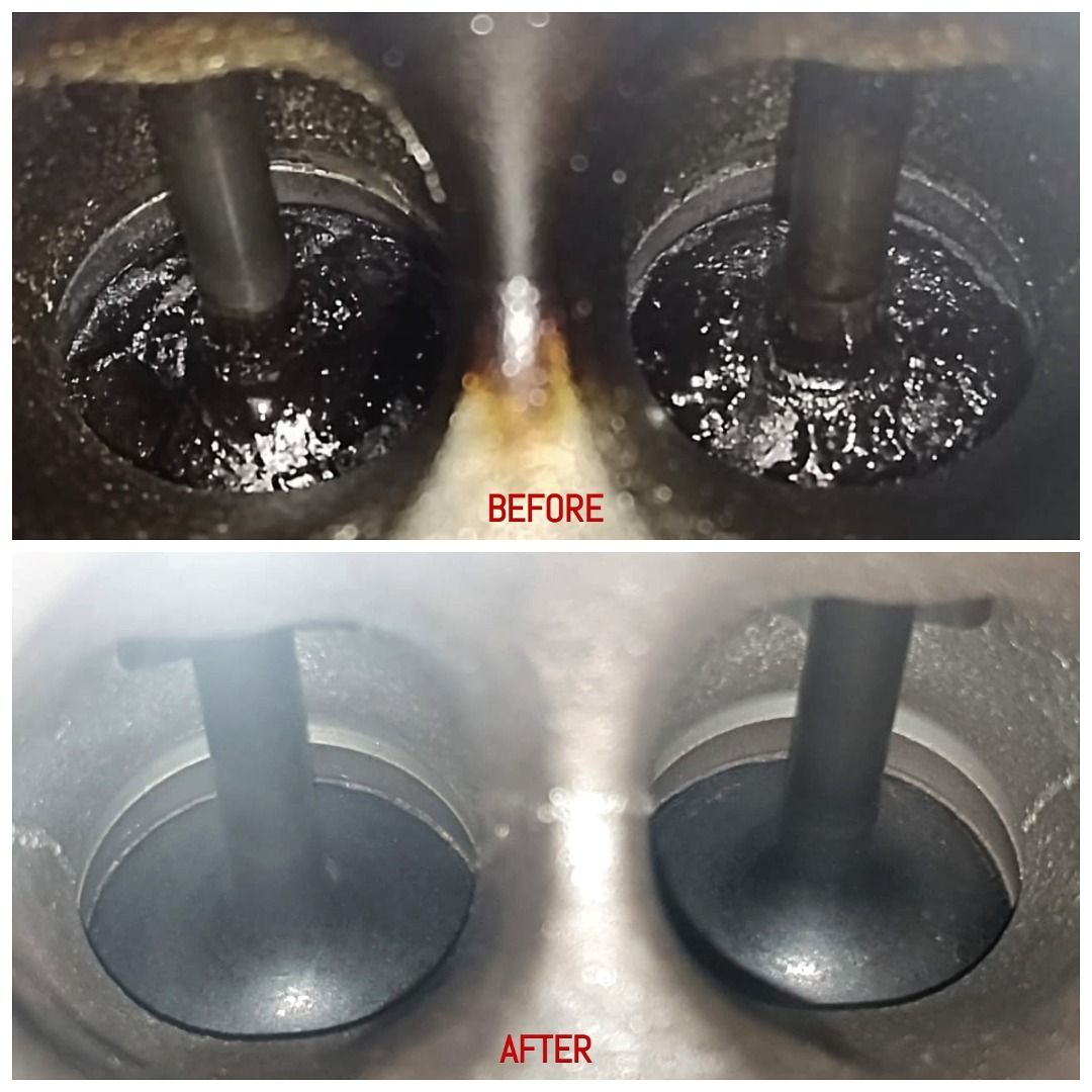 Walnut Blasting intake manifold and intake valves / deCarbonizer, Car