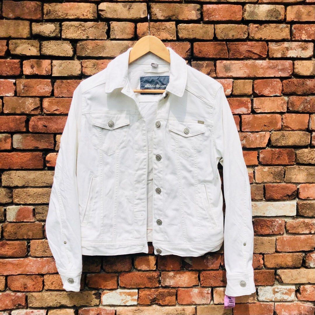 Eddie bauer white denim cheap jacket