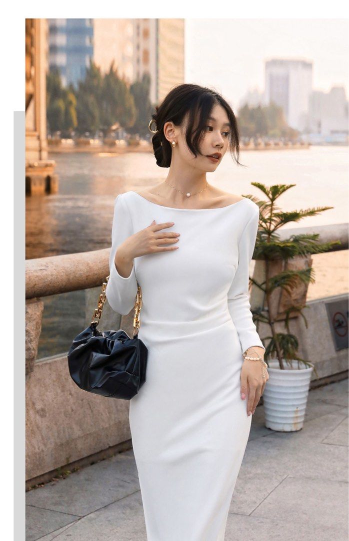 All white formal dress hot sale