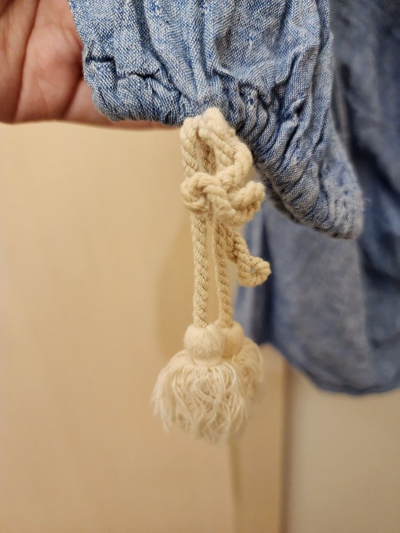 Zara Overlap Longsleeves Blouse with Tassels (Category: Blouses) located in Pasig City. Submitted by pepperoo (Listing ID 1233803420, Image 3). Description: Zara Overlap Longsleeves Blouse with Tassels Brand New Bought in Spain Color: Blue Size: L.