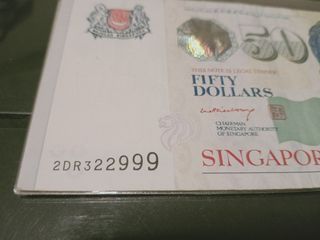 2008 Singapore $50 Dollar LHL Serial number: 2DR322999