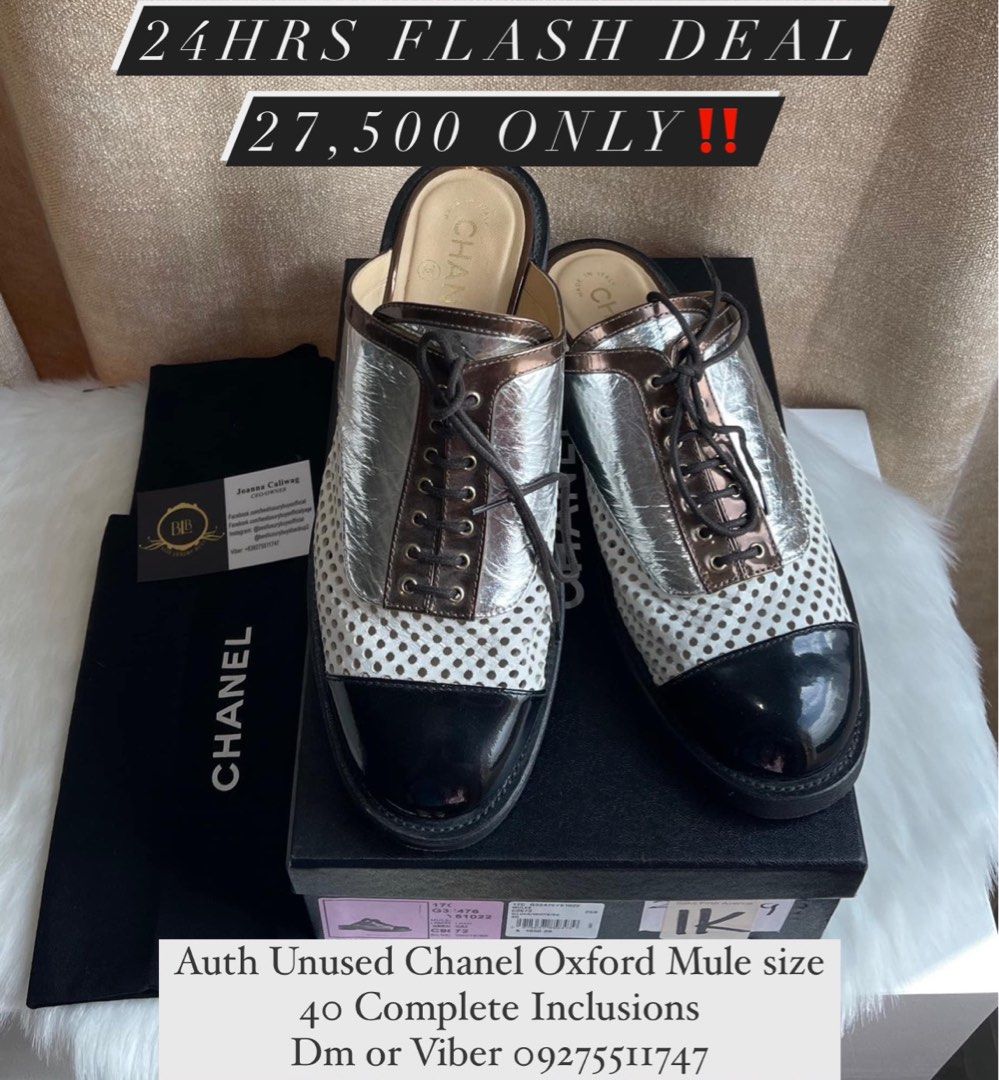 24hrs FLASH SALE Onhand Unused Authentic Chanel Oxford Mule Mules
