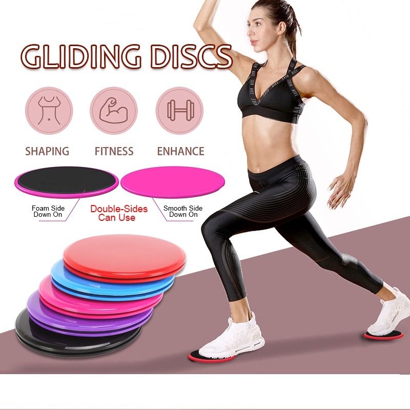 2PCS Gym Dual Sided Gliding Discs Fitness Core Sliders Home Abs