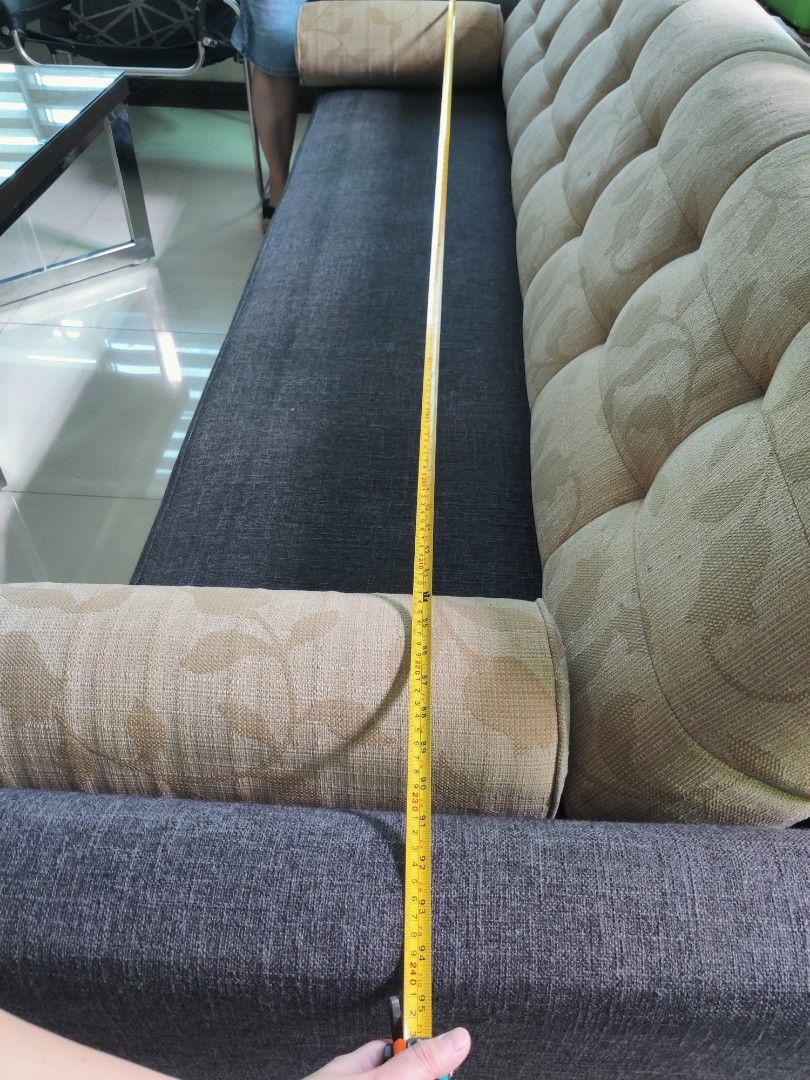 4 Seater Sofa (Category: Sofas) located in Quezon City. Submitted by wendyang123 (Listing ID 1234063776, Image 3). Description: 4 Seater Sofa L - 95" H - 22.5" or 33" with backrest W - 31" Removable backrest Metal frame P10,000 (Original price 34,000) Price Negotiable.
