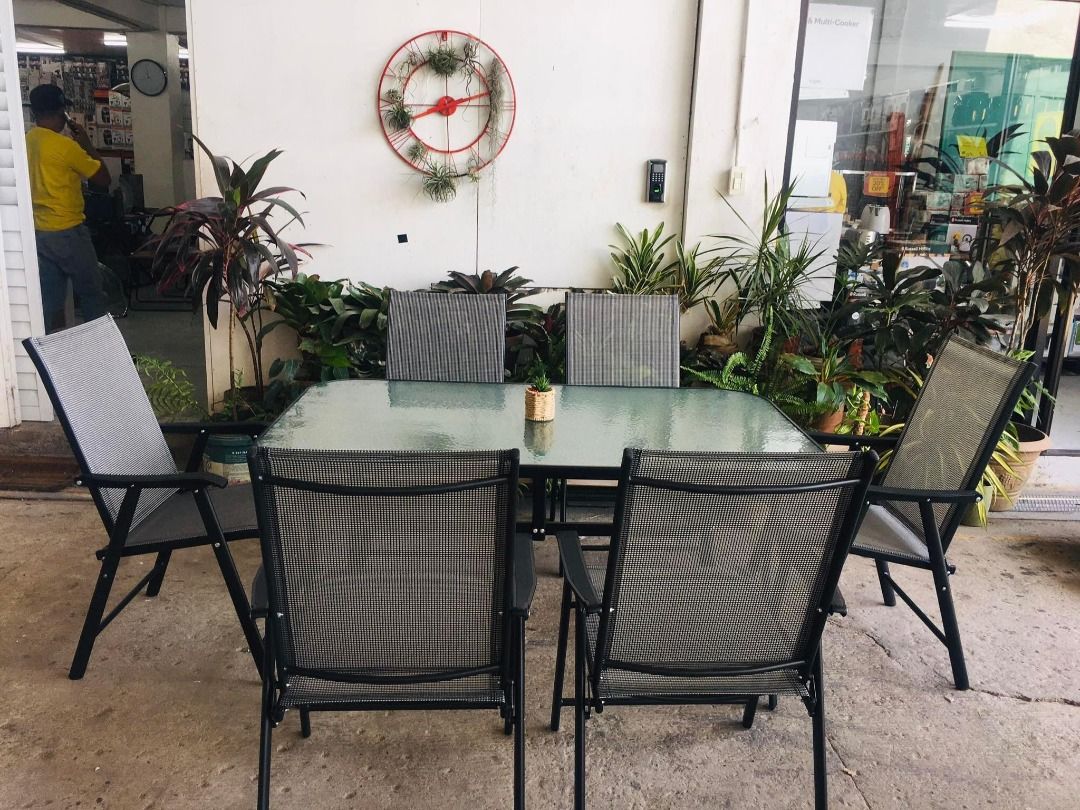 Folding dining table store set 6 seater