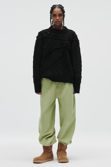 ZARA x ADERERROR PATCHWORK OVERSIZE KNIT SWEATER Black 5755/002
