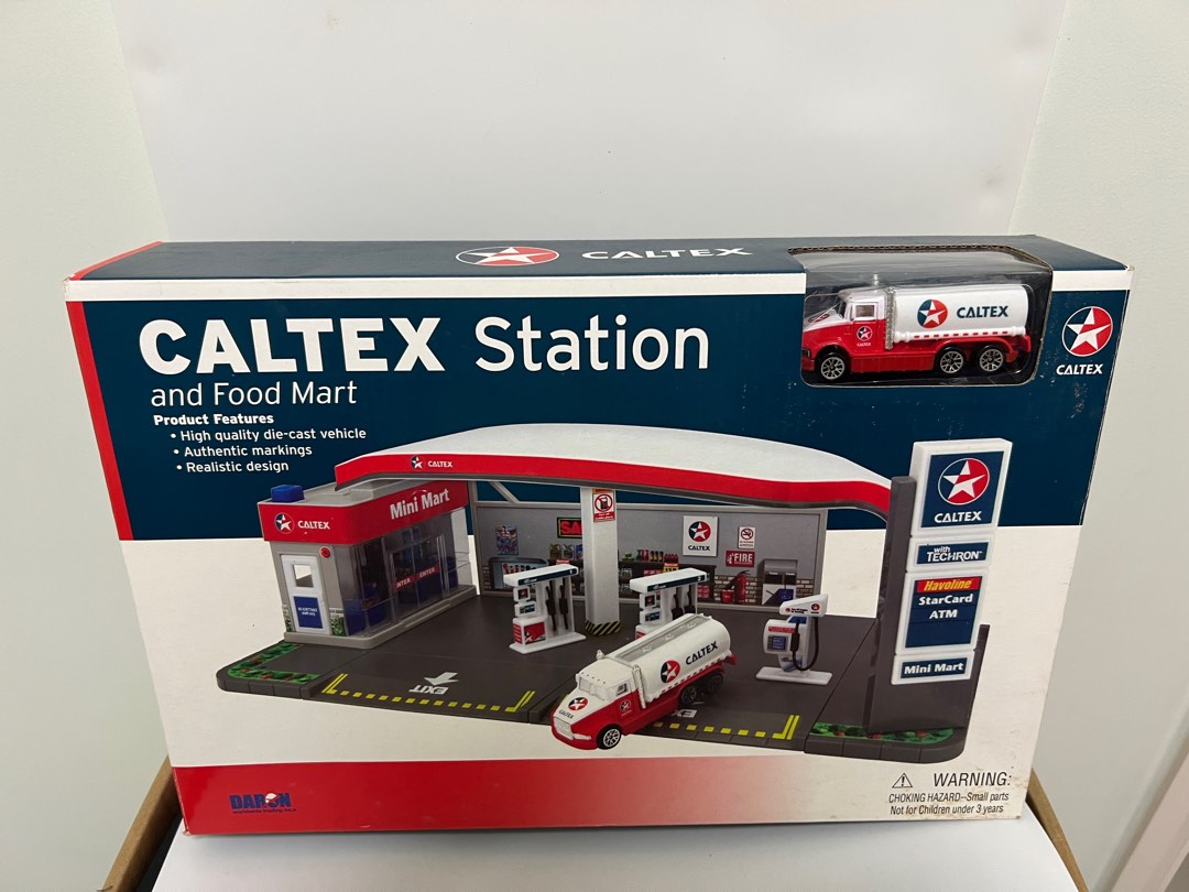 罕有］加德士Caltex 1/64 加油站情景模型（已開封、有小問題）配件全齊