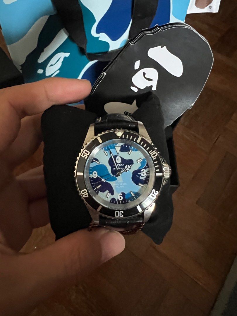 A Bathing Ape Bapex T001 Series Camouflage Blue 40mm