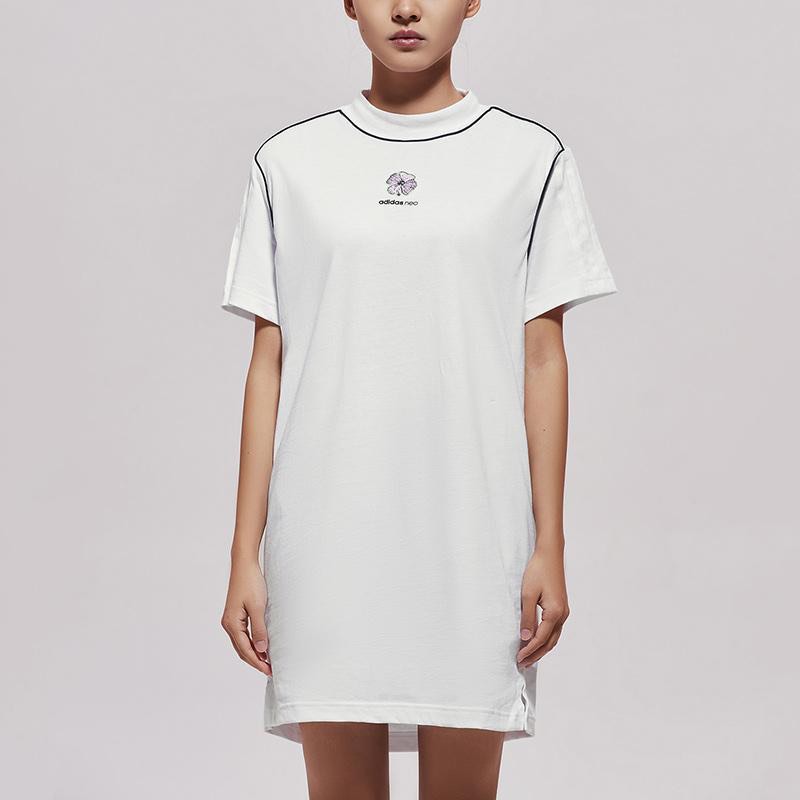 Adidas Neo White Embroidered Mockneck Dress Women s Fashion Dresses Sets Dresses on Carousell