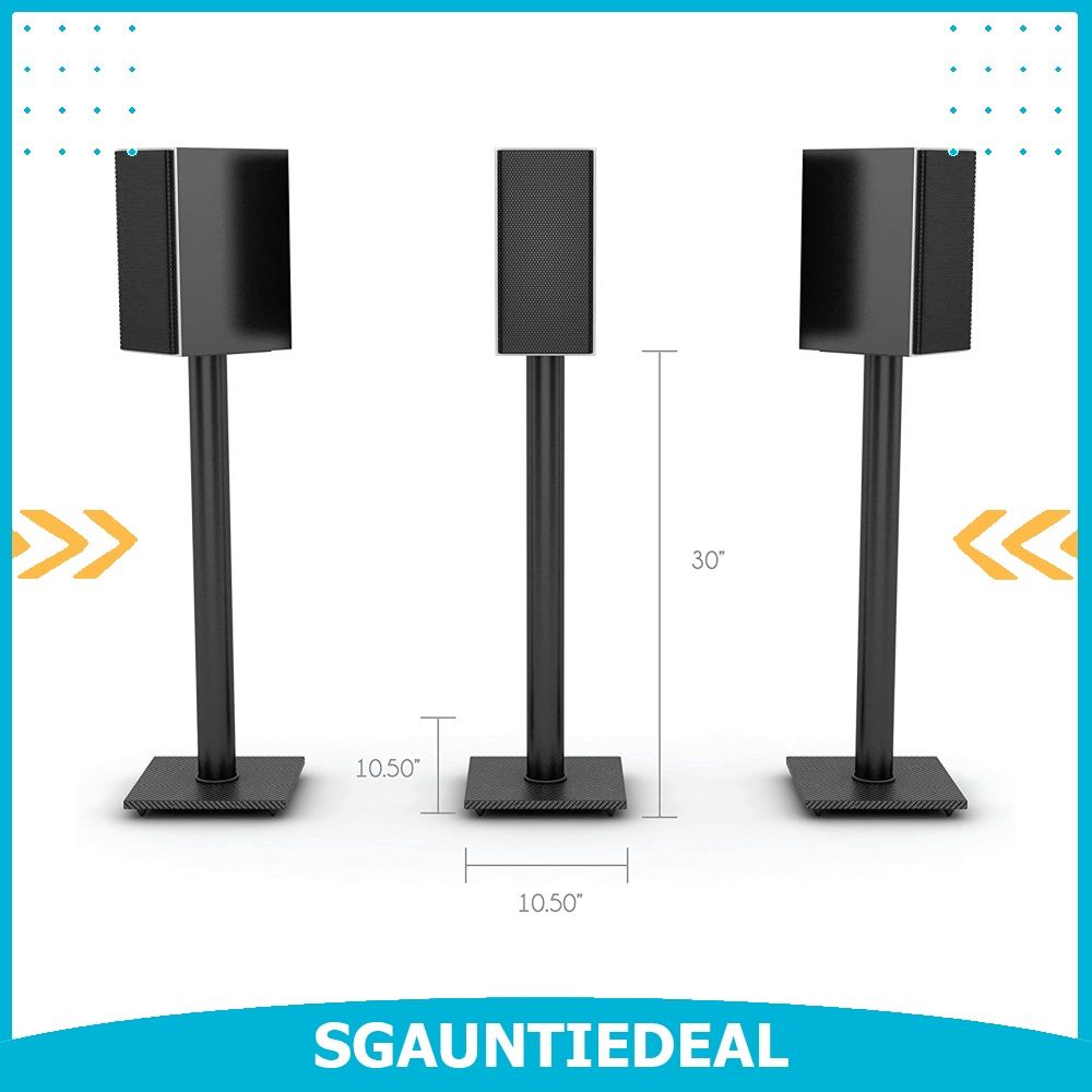 Atlantic 77335799 Speaker Stands for Bookshelf Speakers up to 20 lbs Black Pair