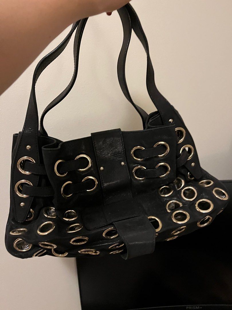 Jimmy choo black leather purse hot sale
